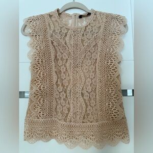 Zara Lace Blouse Nude - XS